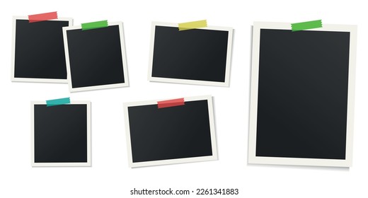 Realistic Picture Frame Templates - Different Vector Illustrations Isolated On White Background