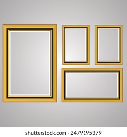 
Realistische Bilderrahmen. Fotorahmen-Vektorgrafik
