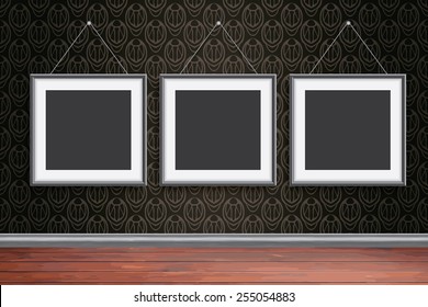 Realistic picture frames vector set, illustration background