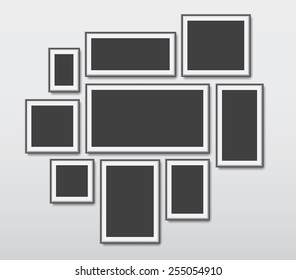 Realistic picture frames vector set, illustration background