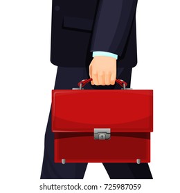 Realistic picture of man with budget briefcase vector illustration