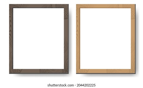 Realistic picture two photo frames isolated on white background. Empty framing for picture, painting, poster, lettering or photo gallery. Vector illustration.