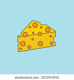 Realistic piece of cheese with lines vector. Piece, cheese, realistic, food, vector, line, dairy, hand, product, design, background. Can use for infographic, banner, poster, web design.