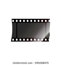 Realistic piece of film strip on white background vector illustration