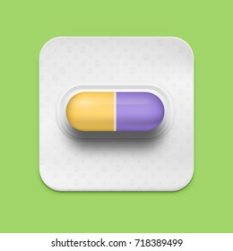 Realistic pill. Illustration isolated on background. Graphic concept for your design