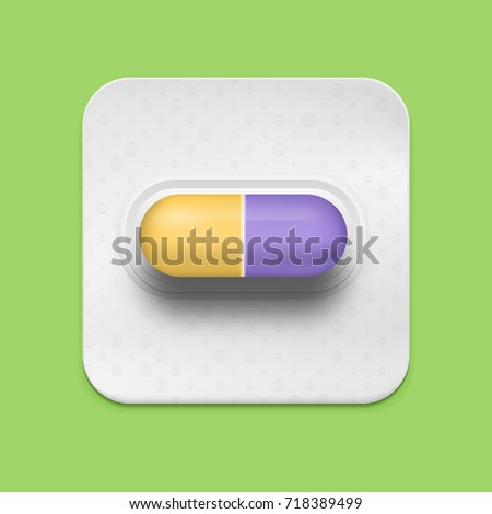 Realistic pill. Illustration isolated on background. Graphic concept for your design