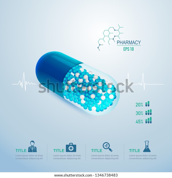 Realistic Pill Pharmaceutical Infographic Medical Health Stock Vector ...