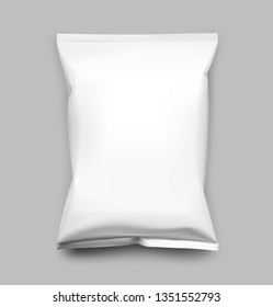 Realistic pillow bag on gray background. Vector illustration. Easy to use for your. Can be use for template your design, promo, adv. EPS10.