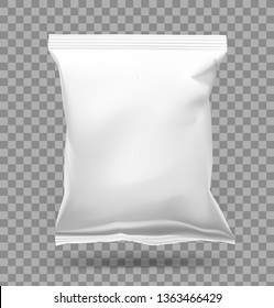 Realistic pillow bag on transparent background. Vector illustration. Easy to use for your. Can be use for template your design, promo, adv. EPS10.	