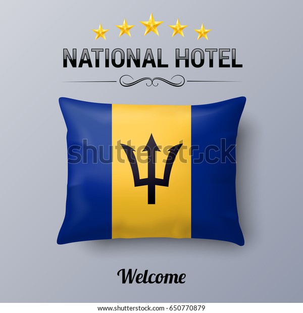 Realistic Pillow Flag Barbados Symbol National Stock Vector Royalty Realistic Pillow Flag Barbados Symbol National Stock Vector Royalty