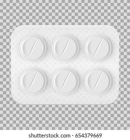Realistic pills. Illustration isolated on background. Graphic concept for your design.
