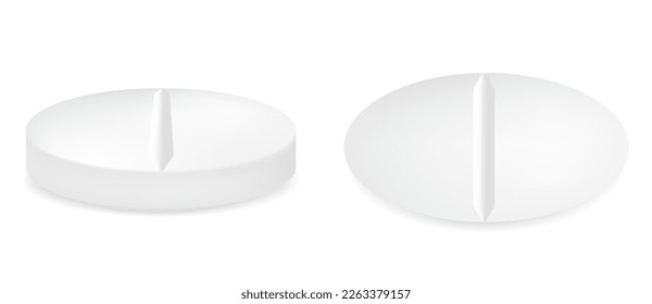 Realistische Tabletten .Mediane ovale Tabletten .3d medizinische Vitamine.Vektorgrafik