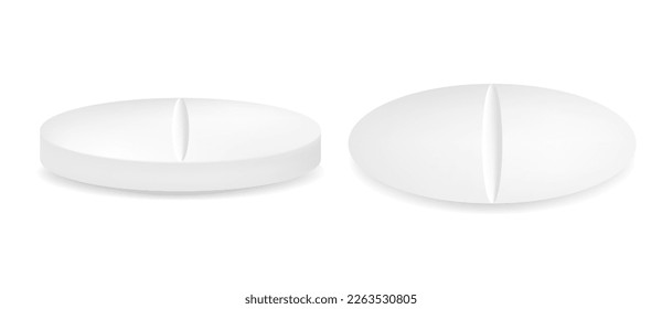 Realistische Tabletten .Mediane ovale Tabletten .3d medizinische Vitamine.Vektorgrafik