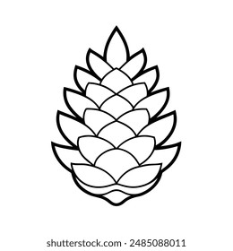 Realistic pine cone logo vector line art