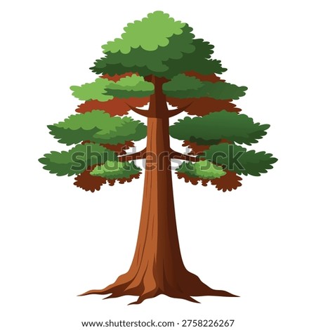 Realistic Pine Tree Vector on White Background