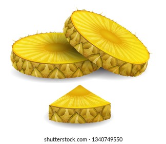 Realistic pineapple. 3d illustration isolated on white background 