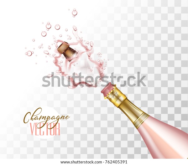 Download Realistic Pink Champagne Explosion Photo Realistic Stock Vector Royalty Free 762405391 PSD Mockup Templates