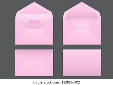 Sobre rosado realista sobre la ilustración vectorial de fondo gris.