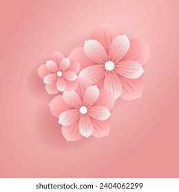 Realistic pink flower illustration vector