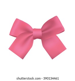 Realistic pink gift ribbon