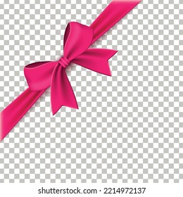 realistic pink gift ribbon ornament vector graphic