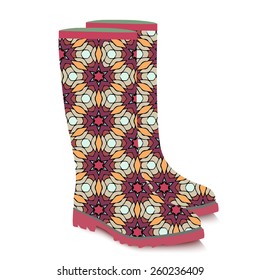 patterned gumboots