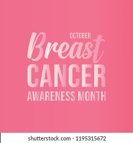 Realistic pink ribbon, breast cancer awareness month symbol, vector illustration with pink background. Medical design poster. Vector illustration template