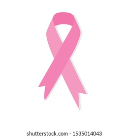 Realistic pink ribbon, breast cancer awareness symbol. Vector illustration, eps10.