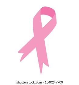 Realistic pink ribbon, breast cancer awareness symbol. Vector illustration, eps10.