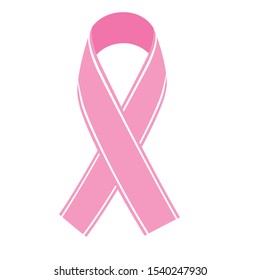 Realistic pink ribbon, breast cancer awareness symbol. Vector illustration, eps10.