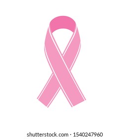 Realistic pink ribbon, breast cancer awareness symbol. Vector illustration, eps10.