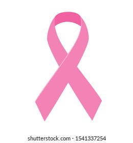 Realistic pink ribbon, breast cancer awareness symbol. Vector illustration, eps10.