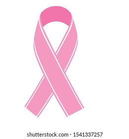 Realistic pink ribbon, breast cancer awareness symbol. Vector illustration, eps10.