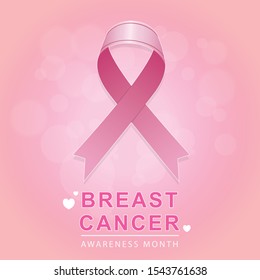 Breast Cancer Awareness Month Card Pink Stock Vector (Royalty Free ...