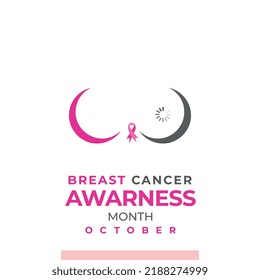 Realistic pink ribbon, breast cancer awareness symbol loading, vector illustration.