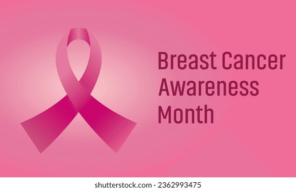 Realistic Pink ribbon to World Breast Cancer Awareness month. Bright Breast Cancer medical banner. Breast cancer awareness symbol. Breast cancer day