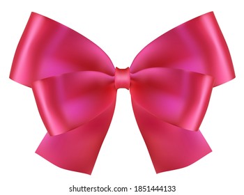 Realistic Pink Silk Bow Vector Illustration EPS10