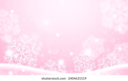 Realistic pink snowflake background vector design in eps 10