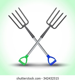 Realistic pitchfork isolated. Vector illustration