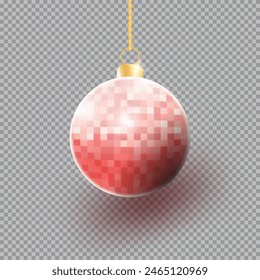 Realistic pixel-style 3D Christmas Ball for christmas ornament