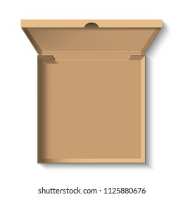 Realistic pizza carton box, vector package design