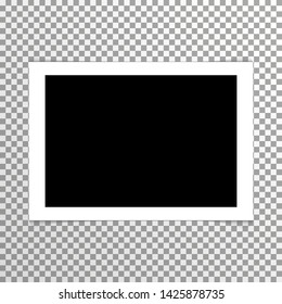 realistic plain blank photo with frame vector illustration