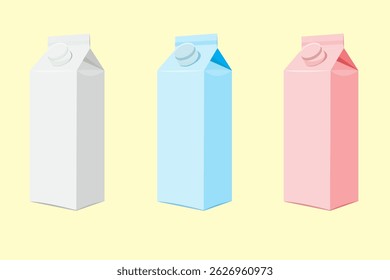 Vector realista del cartón de la leche llana