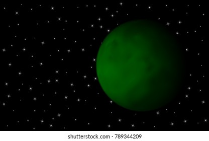 Realistic Planet. Beautiful Planet in Space. Starry Cosmos. Round Planet on the Black Background. Realistic Planet for Banner, Poster, Card, Web Design, Presentation, Wallpaper. Cosmos. Stars.