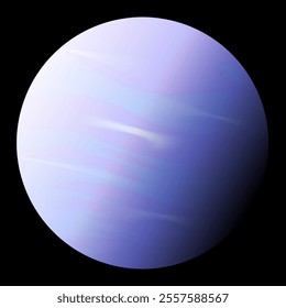  Realistic Planet Neptune on Black Background