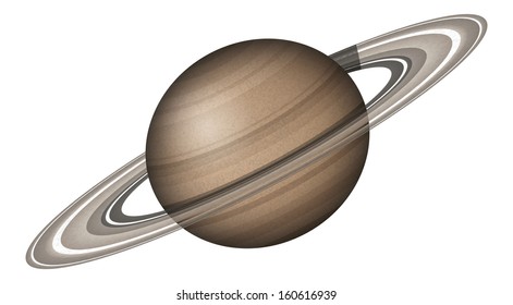 Realistic planet Saturn isolated on white background. Elements of this image furnished by NASA (http://solarsystem.nasa.gov). Eps10, contains transparencies. Vector