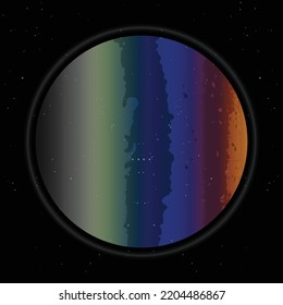 Realistic Planet,  Space, Atmosphere, Galaxy Vector
