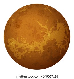 Realistic planet Venus isolated on white background. Elements of this image furnished by NASA (http://solarsystem.nasa.gov). Eps10, contains transparencies. Vector