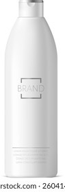 Realistic plastic bottle with flip top cap for branding, packaging design mockup, ready for your design presentation, isolated on white background
