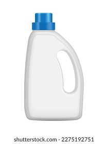 Realistic plastic bottle for liquid laundry detergent vector illustration